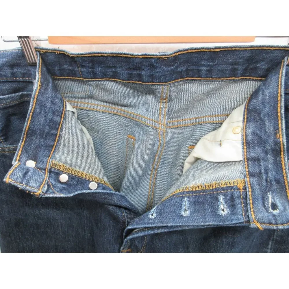 Levi's 501 Mens Jeans 34x32 Dark Wash Denim Button Fly 00501-0115
